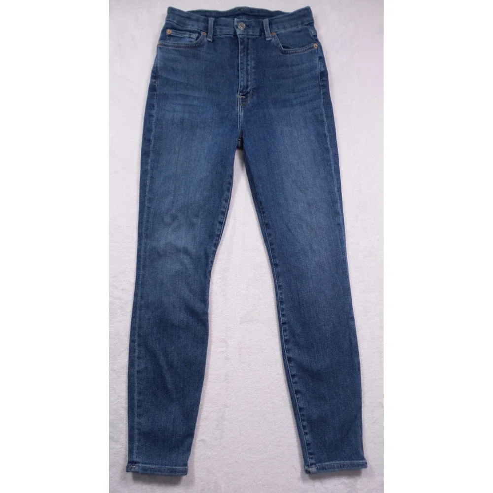 7 For All Mankind Jeans Womens Size 26 Blue Denim Aubrey High Waist Ankle Skinny